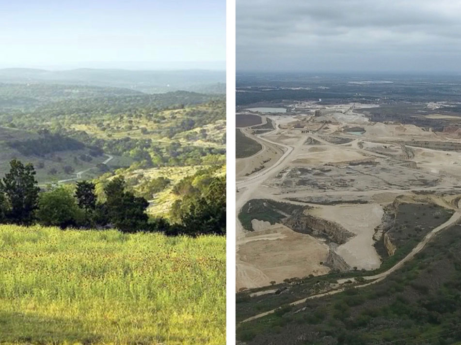 before and after a quarry