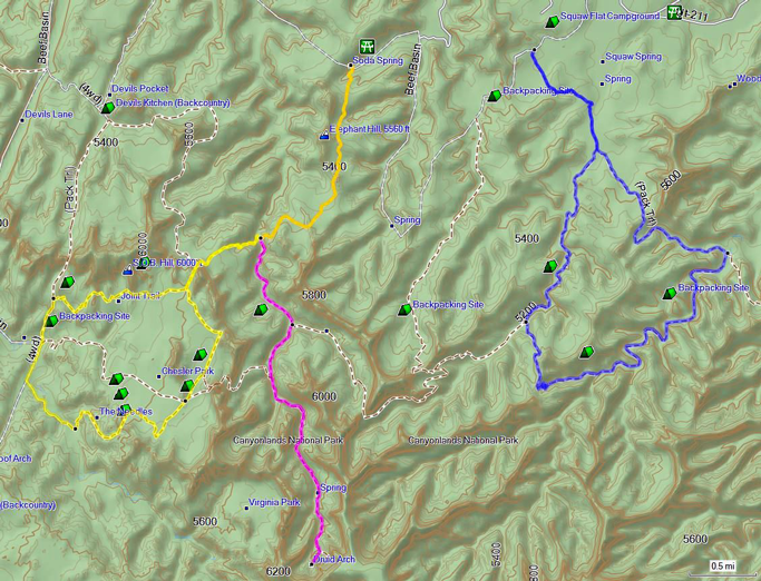 map of Needles routes