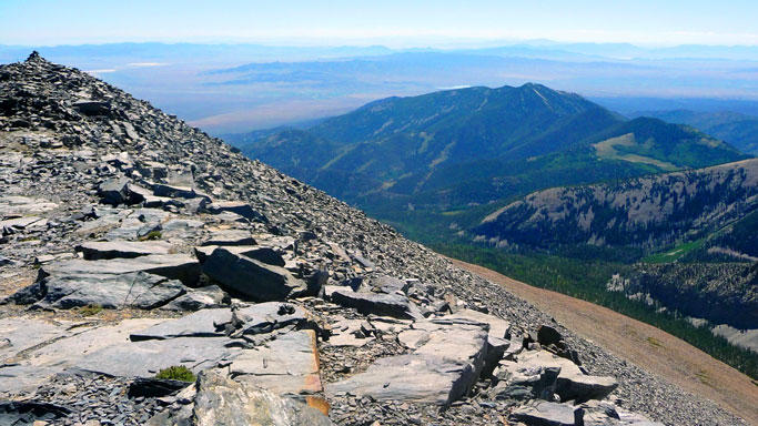 Looking east into Utah from Mt. Wheeler