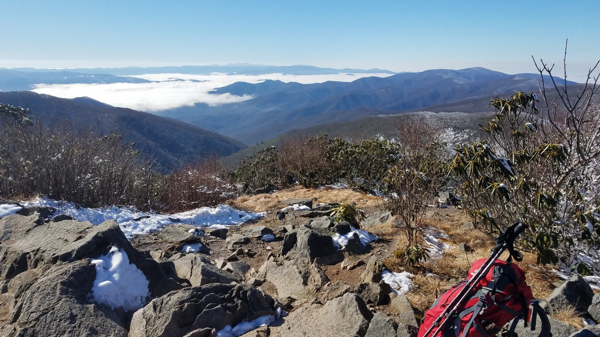 Appalachian Trail looking southwest from Rocky Top
