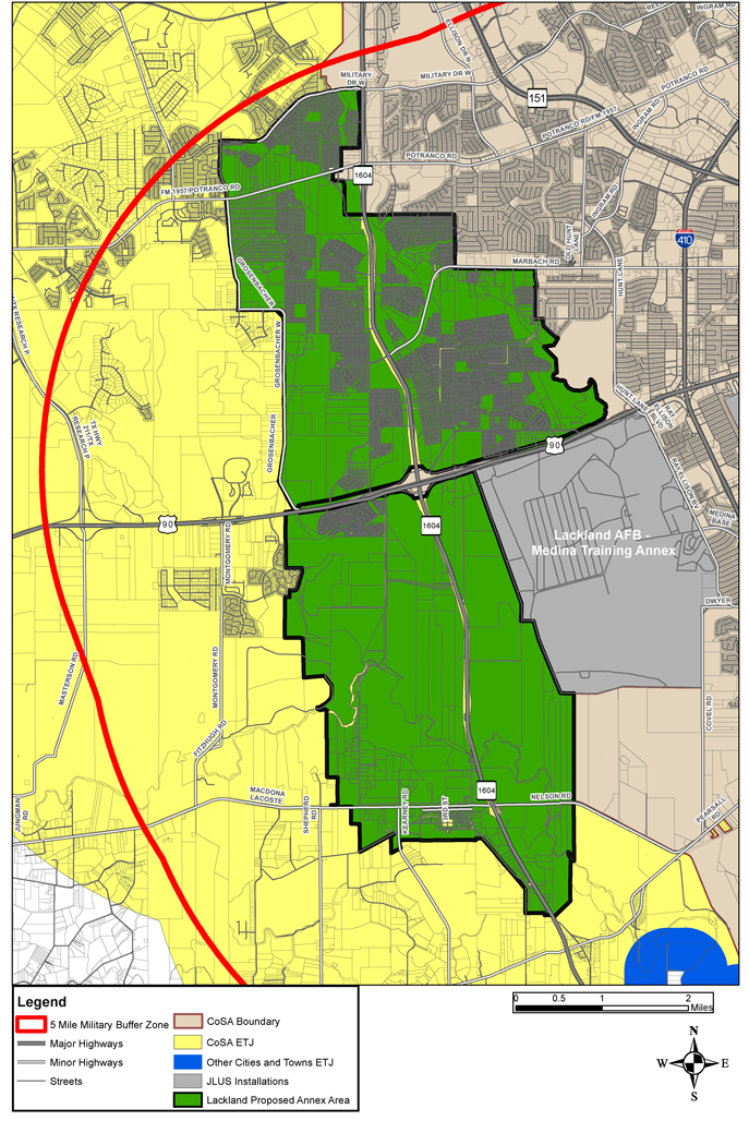 Lackland AFB annexation map