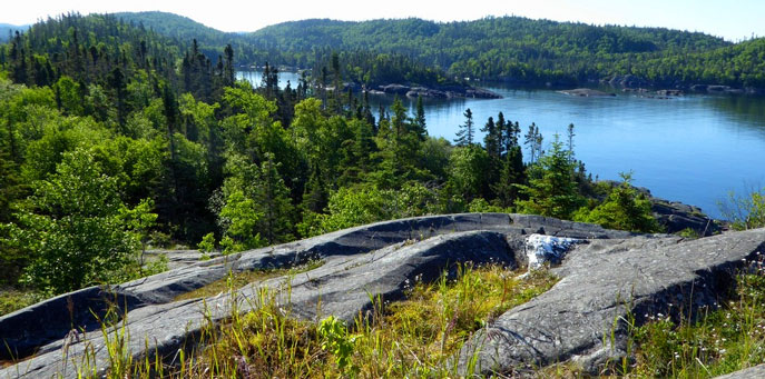 All of the rocks visible were shaped by the passage of  glaciers