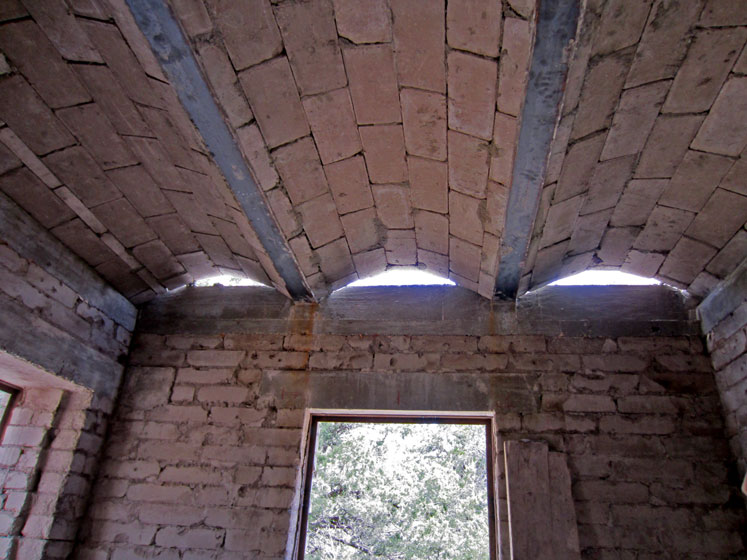 Interior of earthen construction house