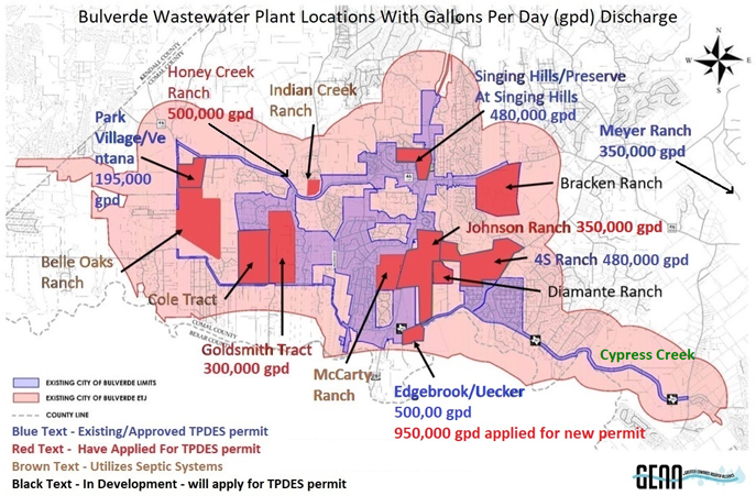 Sewage discharge map