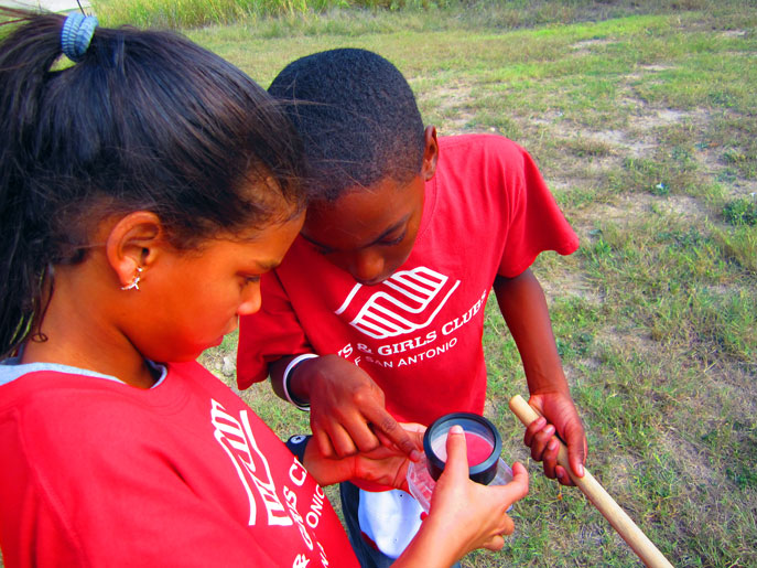 Youth discovering nature