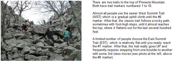 Pinnacle Mtn- East Summit Trail