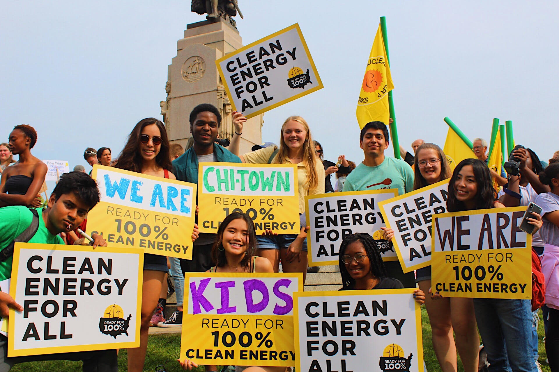 Student activists at the Chicago Climate Strike, Sept. 20, 2019
