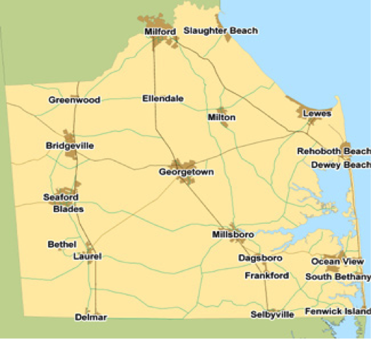 Sussex Co Map