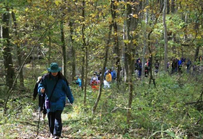 Campers hike one of the many trails in Cuivre River State Park.