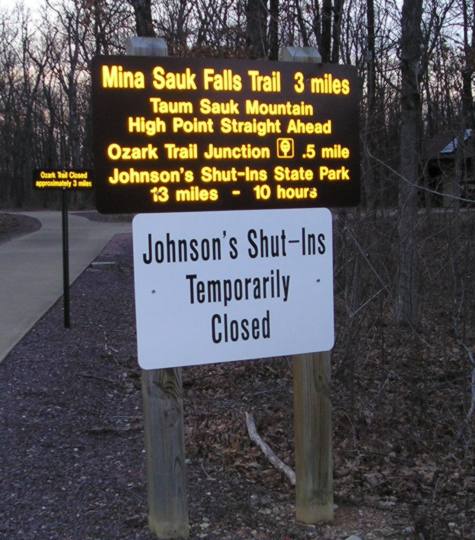 Sign at Johnson's Shut-Ins