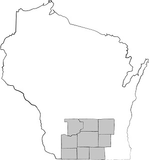 Map of counties in Four Lakes Group