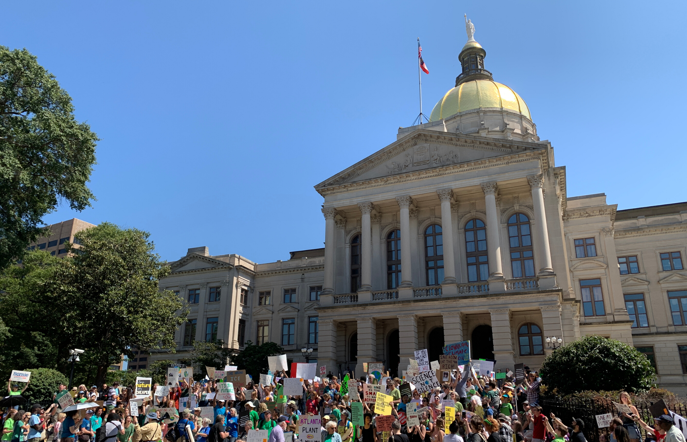 Protestors outside the Georgia Capitol