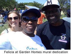 Felicia Ferguson at Garden Homes mural dedication