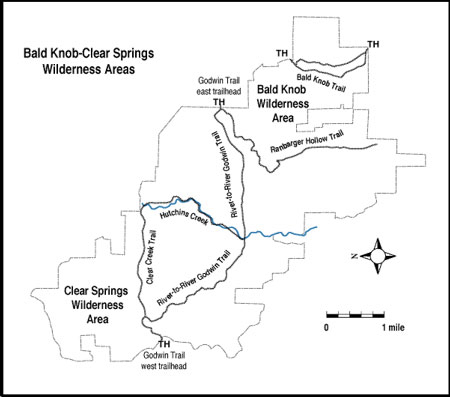 Bald Knob Clear Springs map