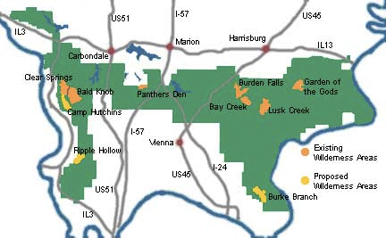 Illinois wilderness location map