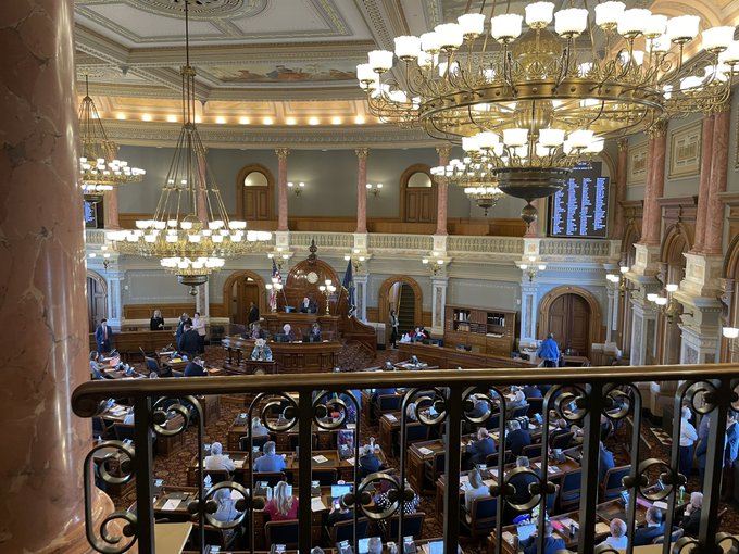 View of Kansas House chamber from Gallery