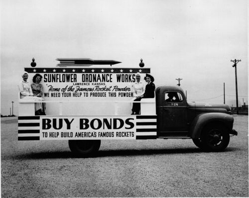 Sunflower Ordnance Buy Bonds parade float