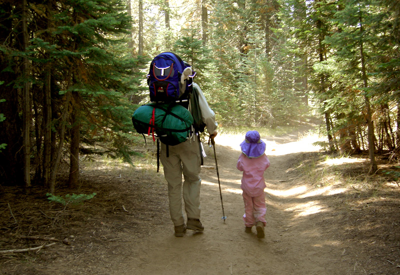 Father and Daughter backpacking