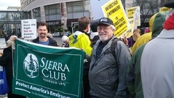 Marchers with the Sierra Club banner at the RiseUp4Justice march