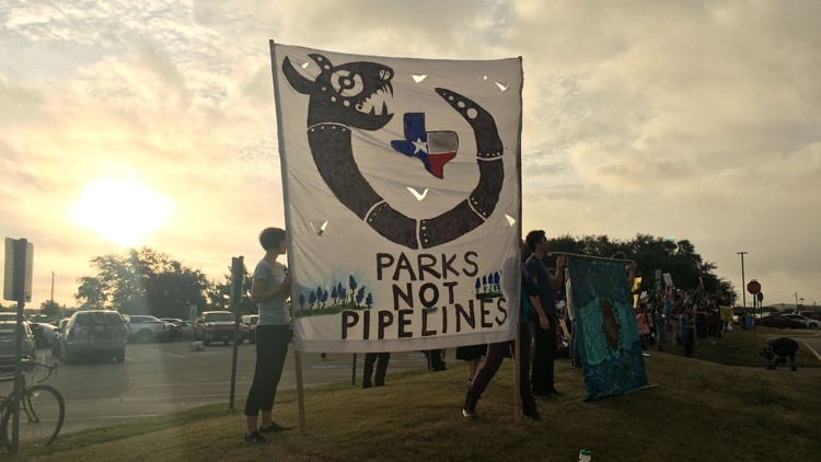 TPWD Kelcy Warren protest - Austin American Statesman