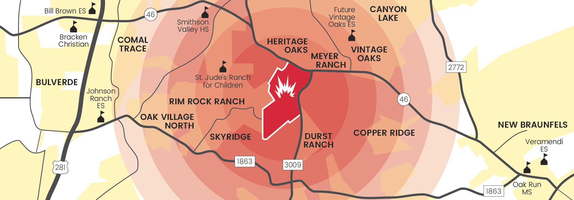 Map of proposed quarry and surrounding area