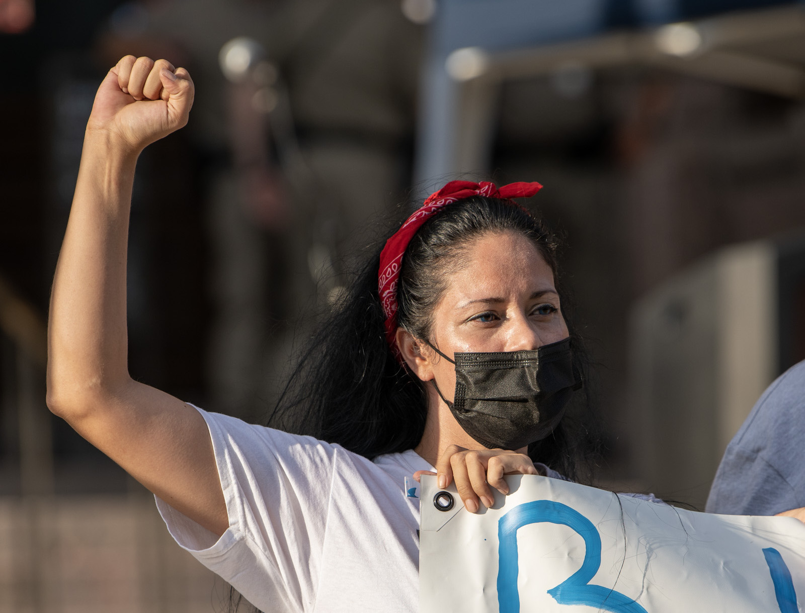 Voting Rights Rally Member Raising Fist