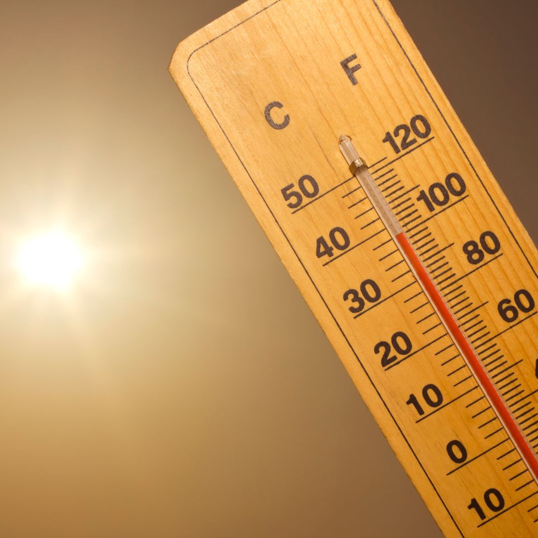 Outdoor thermostat rising in the heat