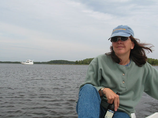 photo of Linda Smithe on the water.