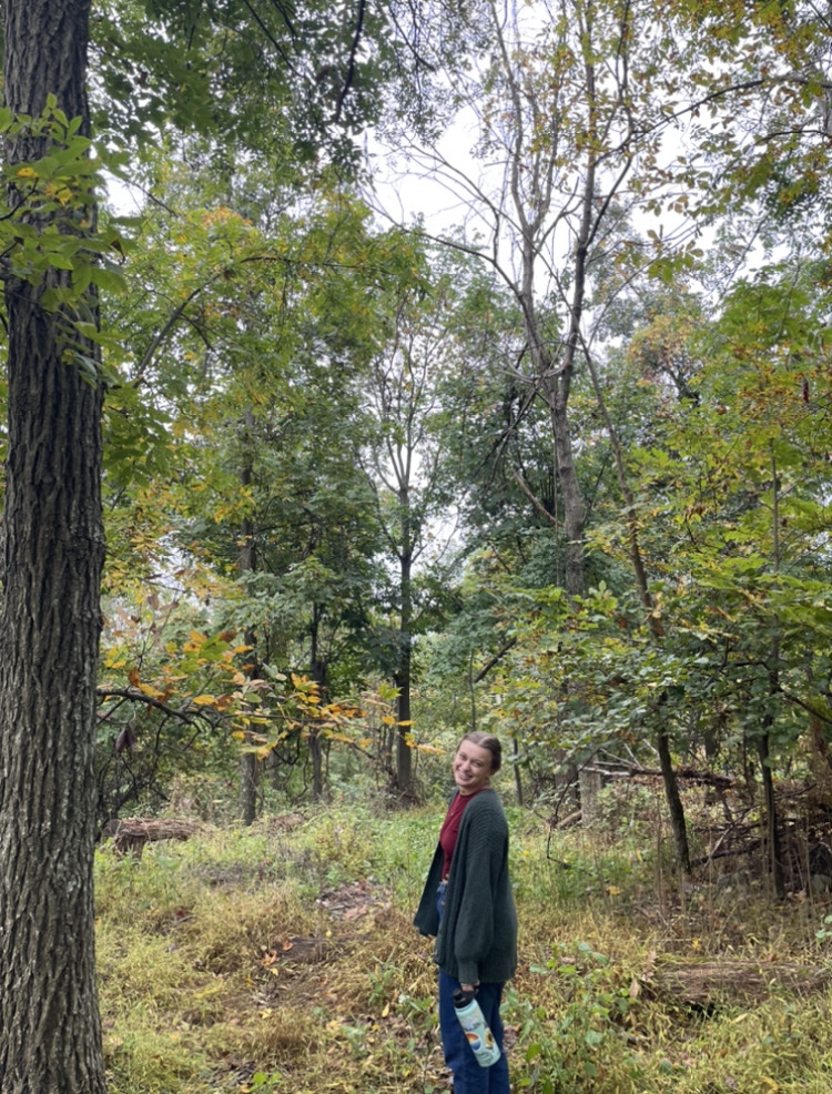 Author Julia Milner in the forest