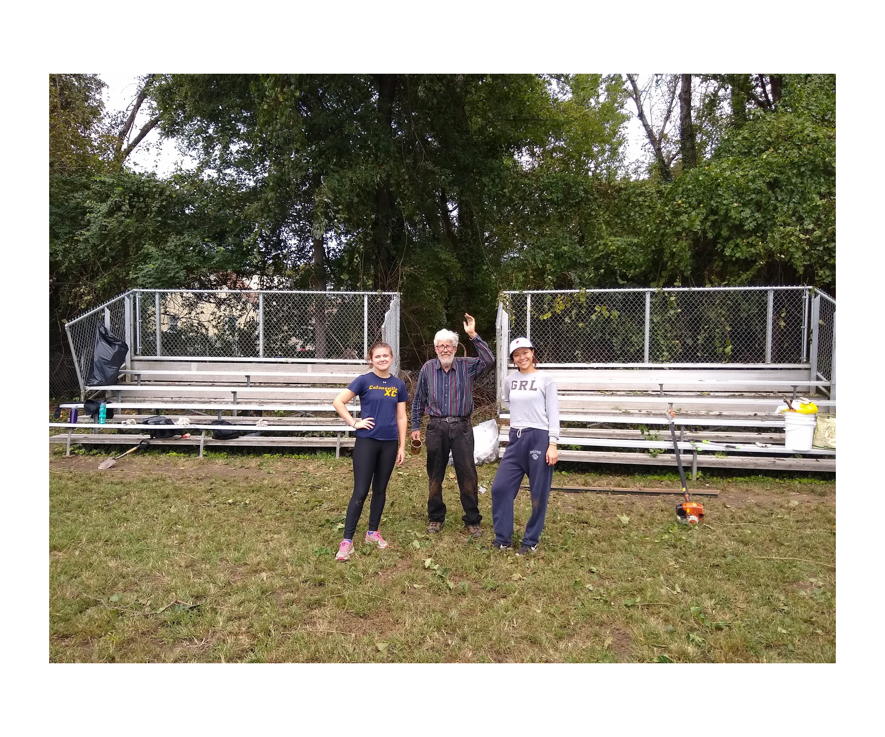 interns at invasive plant removal outing with Marc Imlay