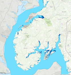 Sea level rise map