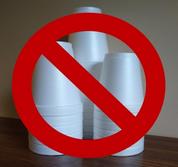 Polystyrene cups crossed out