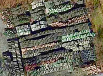 Piles of rolled turf