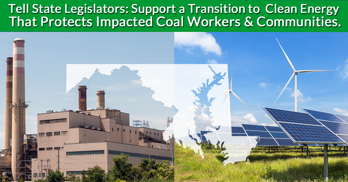 Transition off coal, clean energy windmills etc.