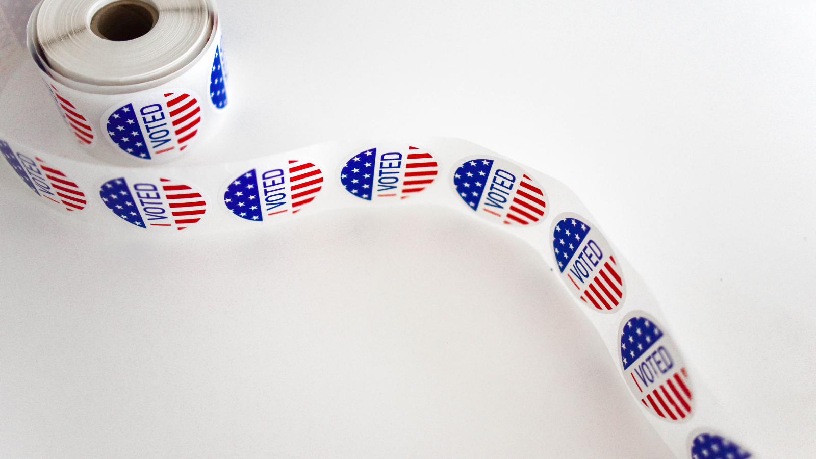 "I Voted" stickers A roll of "I Voted" stickers