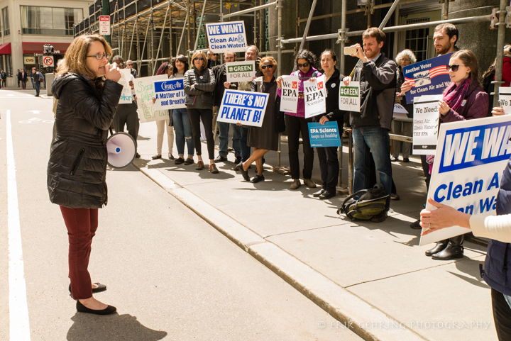 Emily Norton addressing the rally