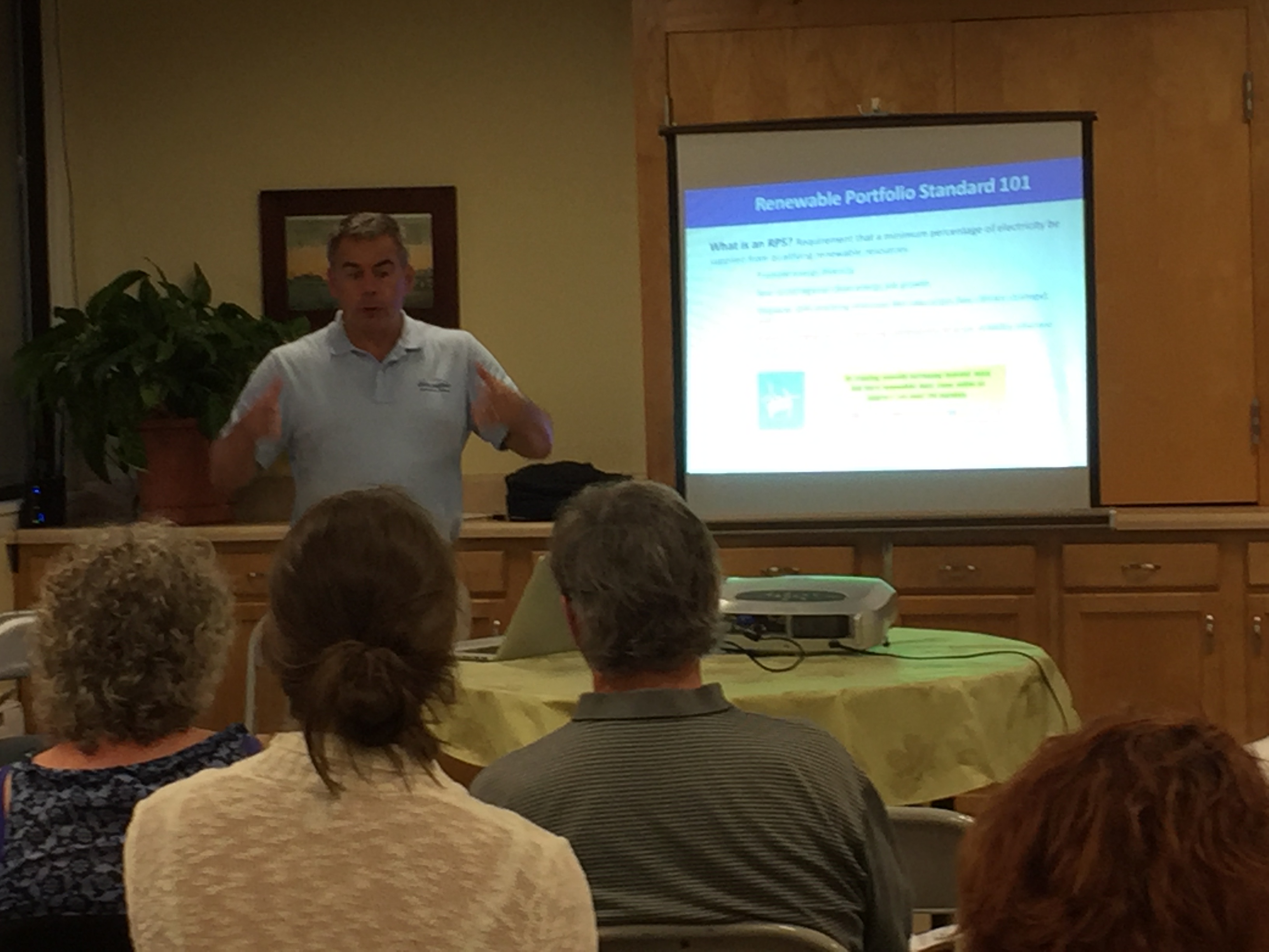 A presenter at activist training