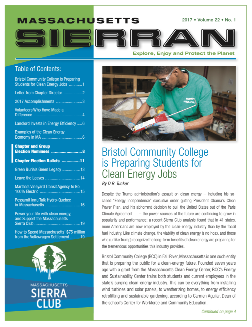 2017 MA Sierran Newsletter cover page