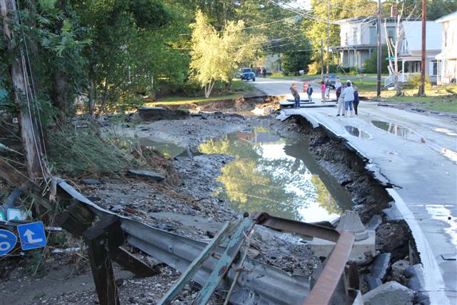 Bethel, VT. suffered from severe damage after Hurricane Irene on August 28, 2011. Credit: USFWS