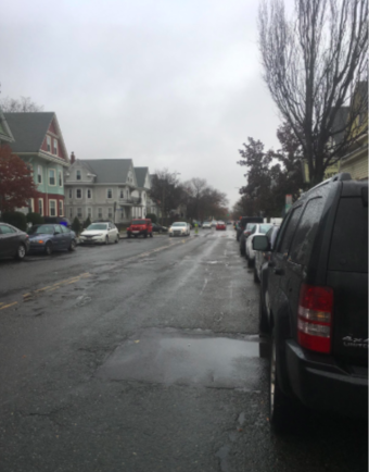 A city street without bike infrastructure