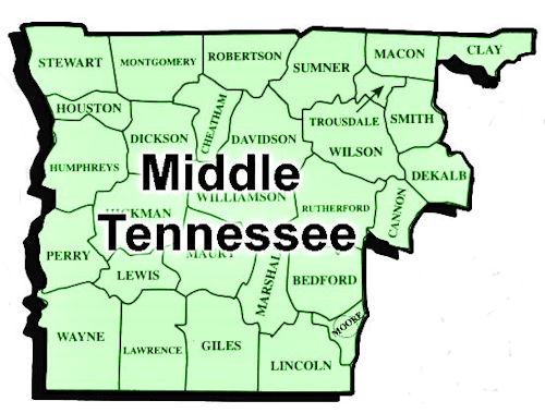 Middle Tennessee Counties