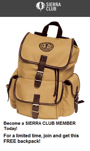 Join Sierra Club - Limited time backpack