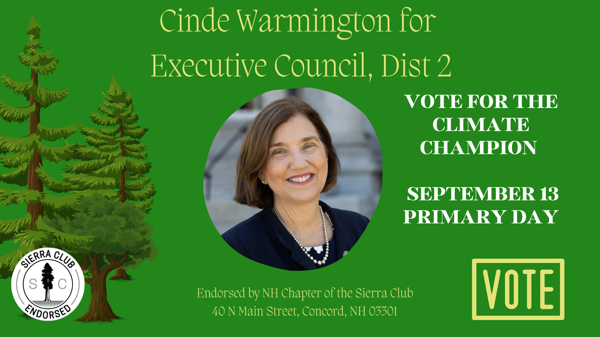 Cinde Warming to Executive Council Dist 2