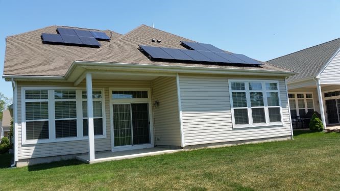 Home with solar panels