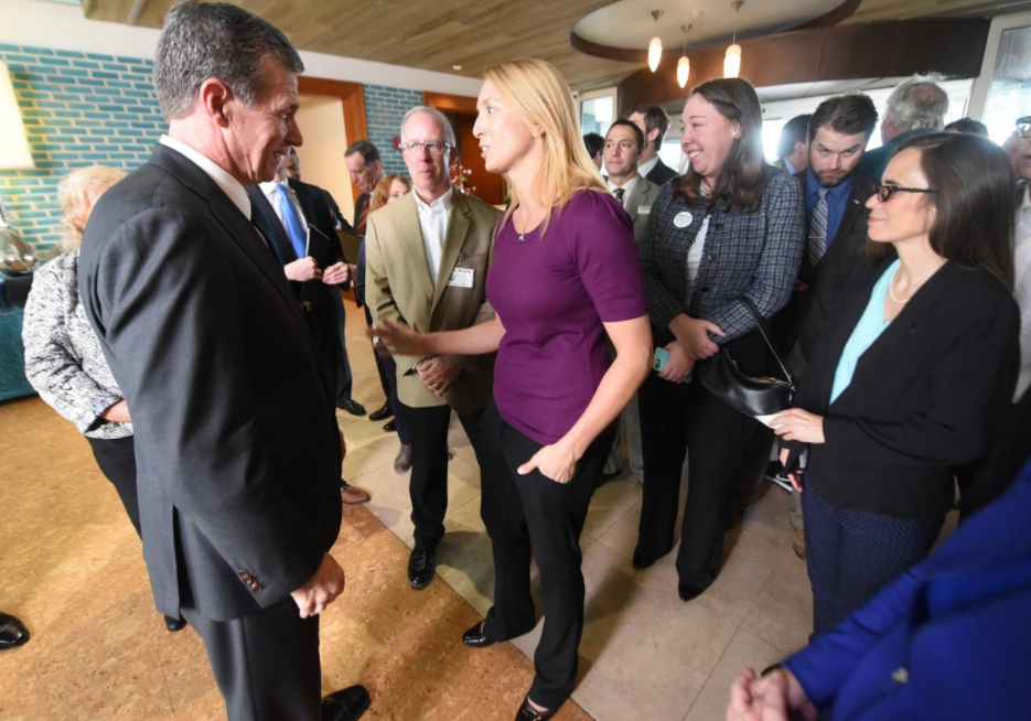 Roy Cooper and Erin Carey, by Matt Born, Wilmington Star-News
