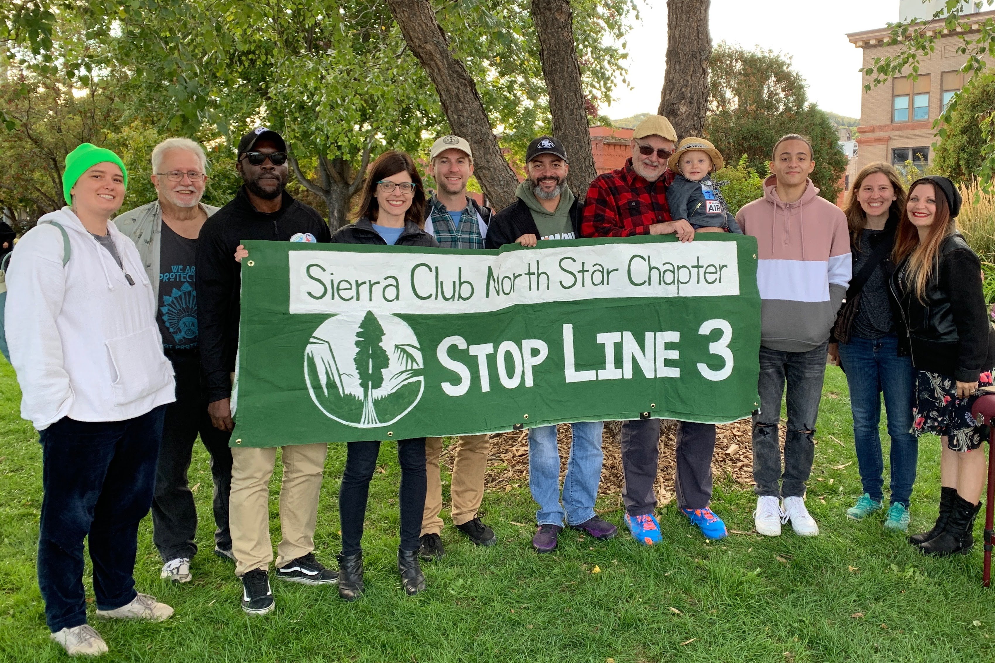 Sierra Club Stop Line 3 team at a rally in Duluth