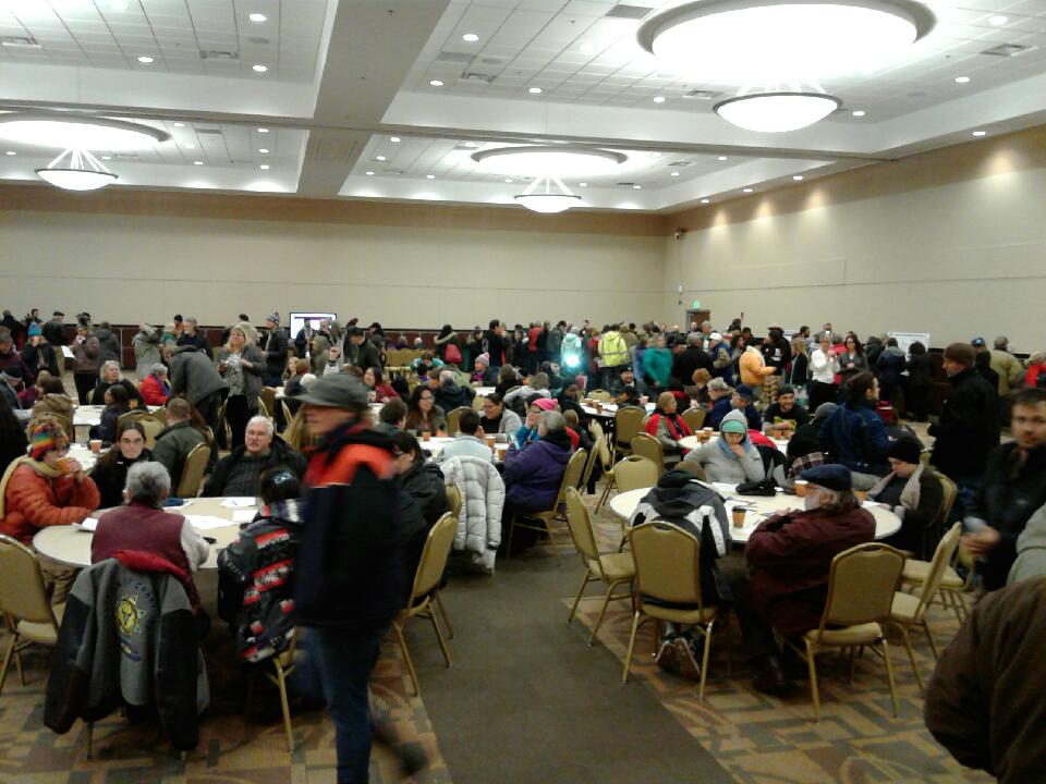 Crowd shot at the Alberta Clipper public meeting in Bemidji