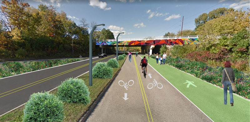 artist's rendering of Ayd Mill with Midtown Greenway Extension