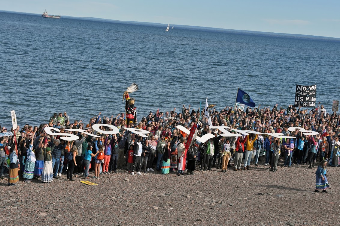 Nearly 1,000 people rally on the shores of Lake Superior to oppose Enbridge's Line 3 tar sands pipeline