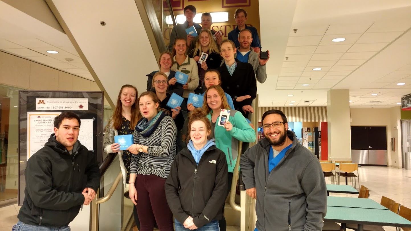 University of Minnesota Rochester Student Sierra Coalition and Dover-Eyota high school students gather in downtown Rochester at 6:00am to collect air quality data for an ongoing study. photo credit: staff
